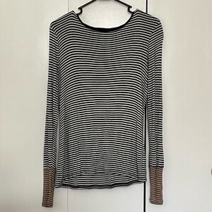 White House Black Market Black and White Striped Top